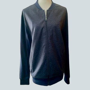 WESTZEROONE BASEBALL JACKET GRAY NAVY LARGE